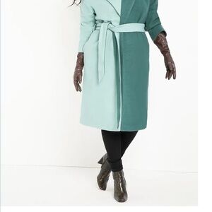 Eloquii colorblock wrap coat